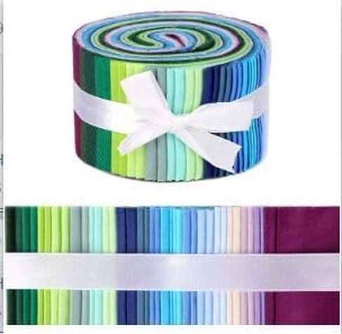40-Piece Fabric Strips 6.5cm x 50cm(2.5in x 20in) for Adults,Pre-Cut Cotton Quilting Strips with Solid and Gradient Colors for Crafts,DIY Sewing,Home Decor,and Craft Projects in Kuwait