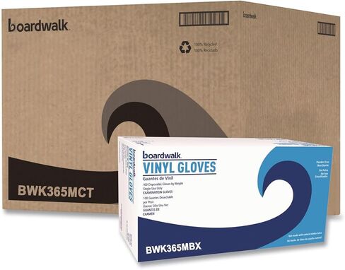 قفاز فينيل للأغراض العامة من Boardwalk BWK365MCT، 2-3/5 مل، فينيل، متوسط، شفاف (عبوة من 1000) in Kuwait