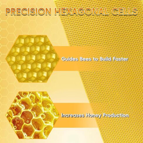 30PCS Natural Beeswax Foundation Sheets for Bee Hive Wired Frames, Multi Purpose Beeswax Sheets for Candle Making, Crafts, Models and DIY Projects in Kuwait