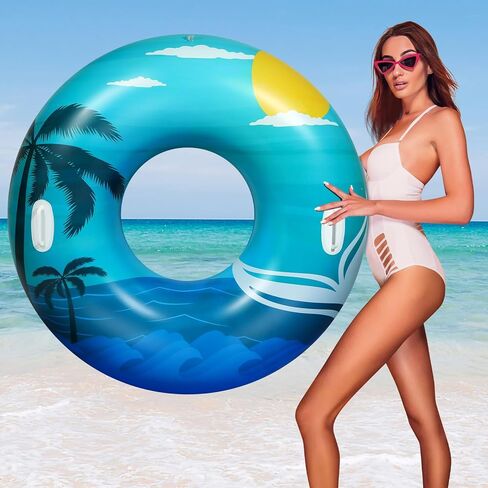 عوامات حمام السباحة من HeySplash، أنابيب حمام السباحة للبالغين، عوامات حمام السباحة القابلة للنفخ، عوامات حمام السباحة الممتعة لألعاب تزيين حفلات حمام السباحة والشاطئ والبحيرة والنهر in Kuwait