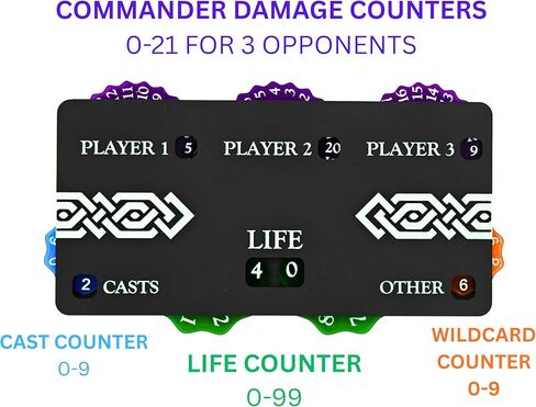 جهاز تتبع الحياة Futhark Commander لـ MTG - إصدار جديد - عداد قرص أكريليك بتصميم مغناطيسي متين - ملحق MTG لقائد EDH متوافق مع السحر: The Gathering and TCG الأخرى in Kuwait