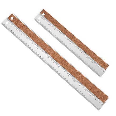 Metal Ruler 6+12+18 Inch Stainless Steel Ruler with Cork Backing, Non-Slip with Inch and Centimeters, Straight Edge Rulers for Student School Office Drafting Tools in Saudi Arabia