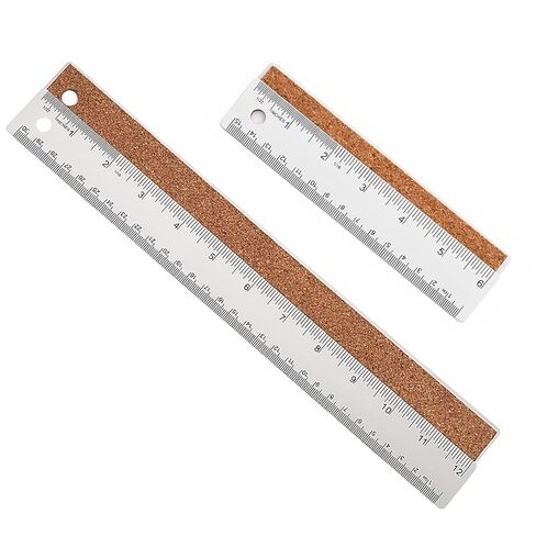 Metal Ruler 6+12+18 Inch Stainless Steel Ruler with Cork Backing, Non-Slip with Inch and Centimeters, Straight Edge Rulers for Student School Office Drafting Tools in Saudi Arabia