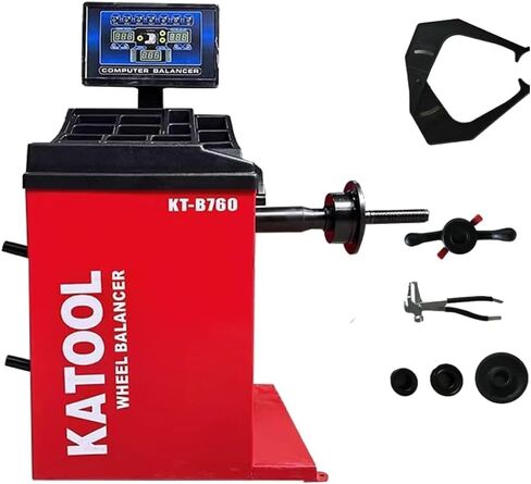 KATOOL Wheel Balancer Machine KT-B760 Automatic Measurement Ruler Home Garage Equipment Service Shop Tools Repair in Kuwait