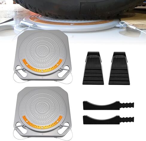 RULLINE Wheel Alignment Turn Plates 4 Ton Capacity Pair Brass Dial 1° Increments 60° Left/Right Rotation Heavy-Duty Alignment & Balancing Tools with Locking Pins and Handle Slots in Kuwait
