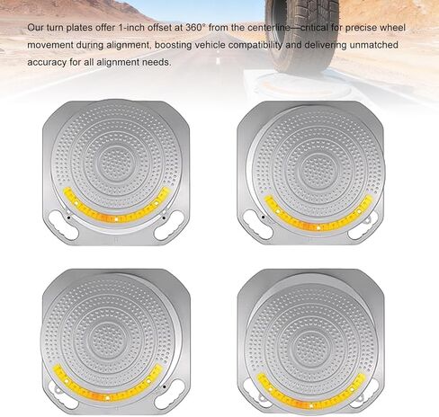 RULLINE Wheel Alignment Turn Plates 4 Ton Capacity Pair Brass Dial 1° Increments 60° Left/Right Rotation Heavy-Duty Alignment & Balancing Tools with Locking Pins and Handle Slots in Kuwait