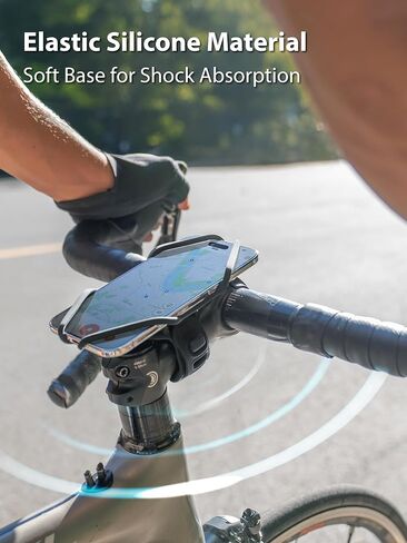 Bone Bike Tie 6 Pro, Bicycle Phone Mount for Stem, Scratch-Free & Shock-Absorbing Silicone MTB Holder with Dual-Strap Protection, Cycling Phone Carrier for iPhone & 4.7"–7.2" Smartphones (Stem) in Saudi Arabia