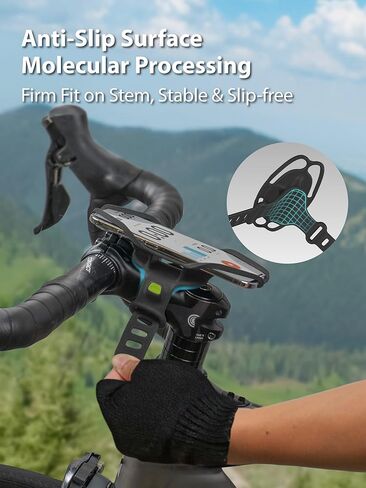 Bone Bike Tie 6 Pro, Bicycle Phone Mount for Stem, Scratch-Free & Shock-Absorbing Silicone MTB Holder with Dual-Strap Protection, Cycling Phone Carrier for iPhone & 4.7"–7.2" Smartphones (Stem) in Saudi Arabia
