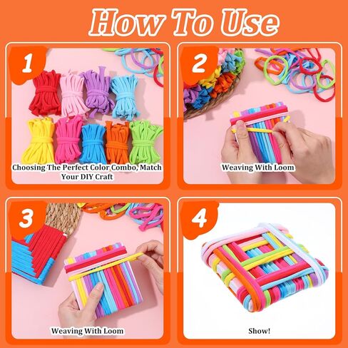 Ckhoid 1000 Pcs Refill Loops for & Inch Weaving Loom, Colored Loom Loops for Potholder Making, Durable Nylon Elastic Weaving Loop Craft Flexible Loom Kit for Adults DIY Projects Gifts in Kuwait