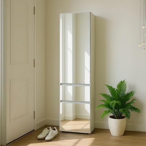 Modular Wood Closet Cabinet with Mirror in White in Kuwait