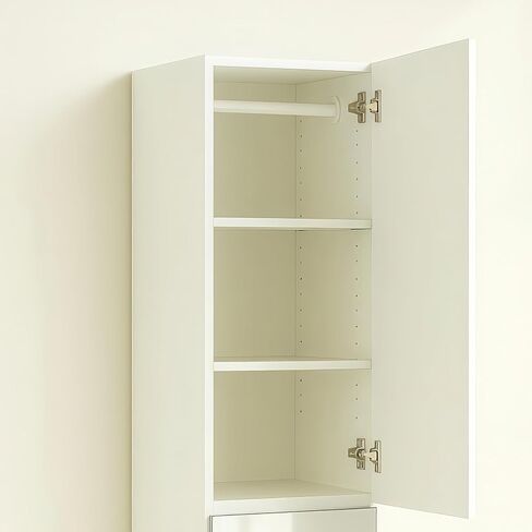 Modular Wood Closet Cabinet with Mirror in White in Kuwait