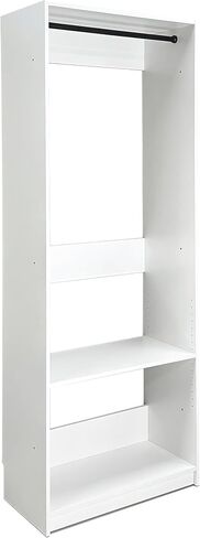 32" White Wood Walk in Closet with One Rod in Kuwait