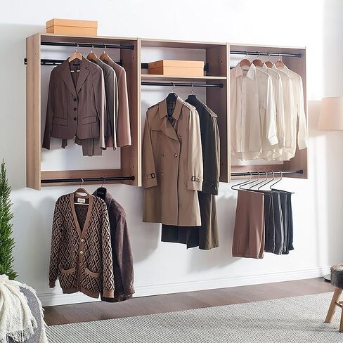 Oak Wall Mounted Wood Closet System in Kuwait