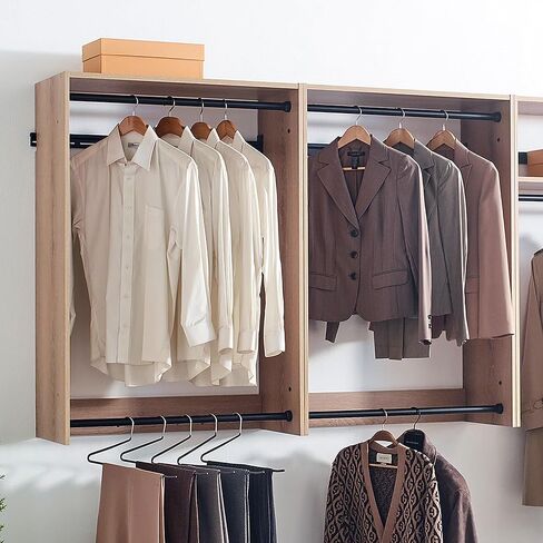 Oak Wall Mounted Wood Closet System in Kuwait