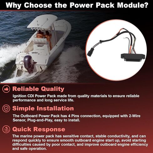 حزمة الطاقة متوافقة مع جونسون لمحركات Evinrude 4-60HP ثنائية الأسطوانات (1985-1988) البحرية الخارجية 396141/582281/582787/582880/583169/586697/586800 in Kuwait