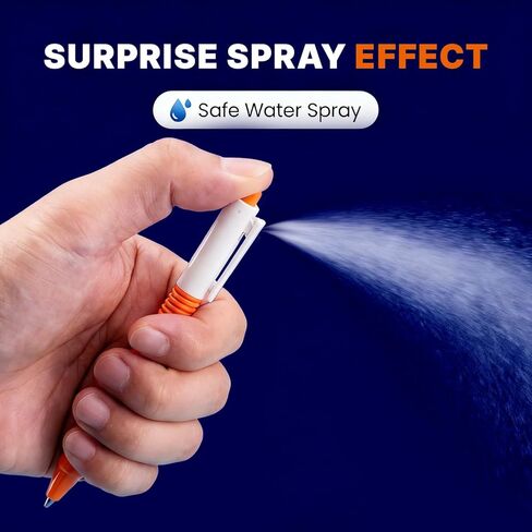 2pcs Pen that Sprays Water,2 in 1 Funny Prank Retractable Pens for Pranks Tricks, Writing and Spraying(Blue+Orange) in Kuwait