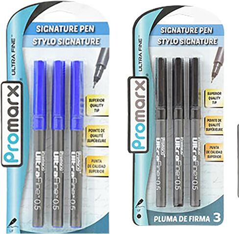 Promarx 6 Ultra Fine Pens, 3 black, 3 Blue in Kuwait