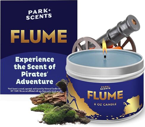 شمعة Flume - مستوحاة من جو قراصنة رحلة الكاريبي - مصنوعة يدويًا في الولايات المتحدة الأمريكية، نباتية ولم يتم الإساءة إلى الحيوانات لتصنيعها | 8 أوقية. القصدير in Saudi Arabia