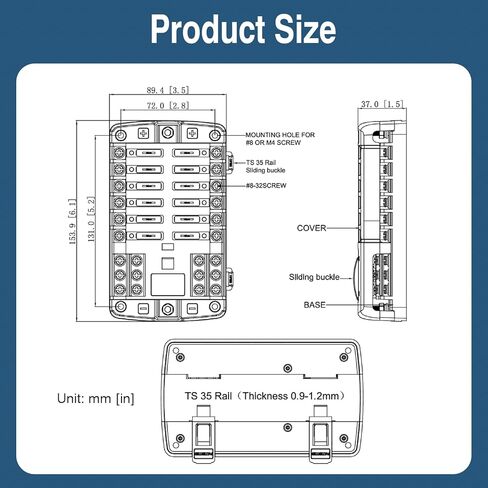 12 Way Fuse Block, 12 Volt Blade Fuse Box Panel with LED Indicators- Heavy-Duty Waterproof 12 Circuit Fuse Box for Marine, Car, Boat, RV, Truck, ATV with Cover & Terminals Waterproof Fuse Block in Saudi Arabia