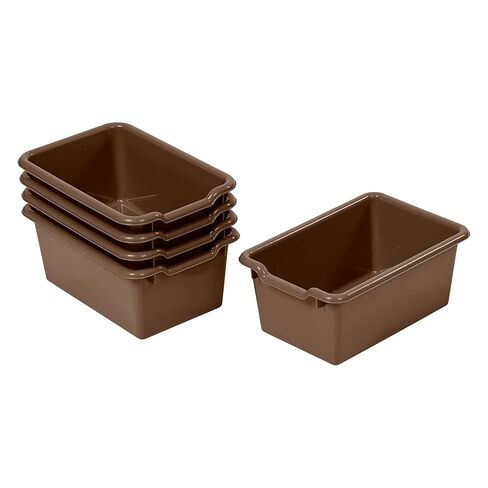 ECR4Kids Scoop Front Storage Bin, Multipurpose Organization, Grey, 5-Piece in Kuwait