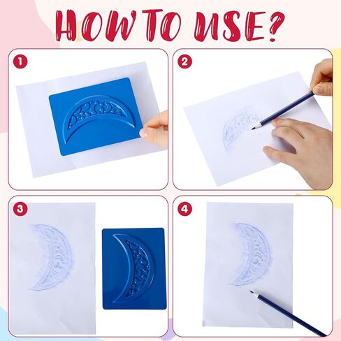 Kathfly 16 Pcs Teach Me Shapes Rubbing Plates Kit 4 x 5 Inch Assorted Texture Rubbing Plates Shapes Learning Tools for Developmental Learning Birthday Gifts in Kuwait