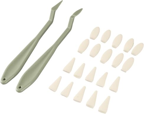 Generic Sketch Sponge Wiper, Plastic Handle with Triangular and Oval Head Shapes, 2 Pieces with 20 Replacement Sponge Heads, for Drawing Wiping and Erasing Art Sketch Tools in Kuwait