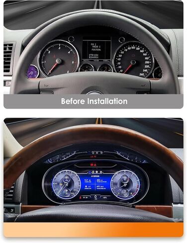 مقاييس سيارة 12.3 بوصة متوافقة مع VW Touareg 2003-2010 لوحة أجهزة القياس الرقمية قمرة القيادة الافتراضية Android Auto in Kuwait