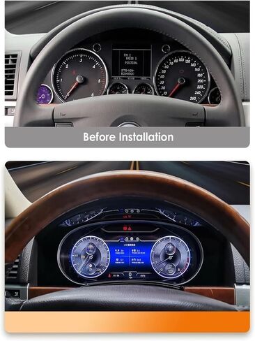 12.3Inch Car Gauges Compatible With Volkswagen Touareg 2003-2010 Digital Board Instrument Panel Virtual Cockpit Android Auto in Kuwait
