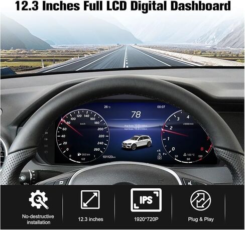 مجموعة أدوات رقمية 12.3 بوصة متوافقة مع لوحة قياس لوحة القيادة مرسيدس بنز C-Class W204 (2011-2014) NTG 4.5 in Kuwait