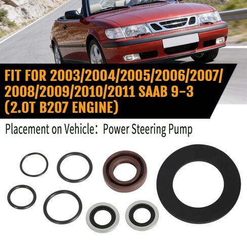 طقم حلقة دائرية لمضخة التوجيه الكهربائية لـ 2003-2011 SAAB 9-3 (محرك 2.0T B207)، استبدال 93201201، مجموعة استبدال إصلاح التسرب in Kuwait