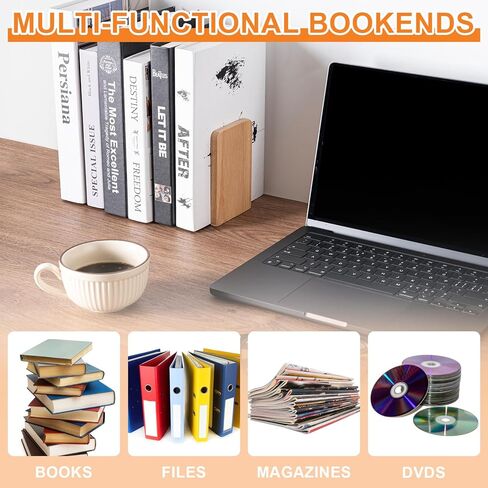 قطعتان من نهايات الكتب الخشبية للأرفف، ونهايات الكتب الثقيلة، والأقراص المضغوطة، والملفات، وألعاب الفيديو، ومنظم الكتب للوازم المدرسية والمكتب المنزلي (2، صغير) in Kuwait
