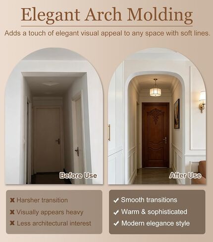 DIY Foam Archway Kit - 2 Pack, Lightweight Half Circle Door Frame Molding, Rounded Arch Trim for Indoor Hallways (18x27x27cm, 7.1x10.6x10.6) - Perfect Home Decor! in Kuwait
