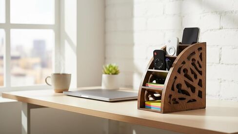 Handcrafted Rosewood Remote Control Holder Organizer Stand For Bedside Table Desk Recliner Couch For 5 Remotes Handy Space Saving Home Media Organizer Remote Caddy Rack For TV Housewarming Gift Idea in Saudi Arabia