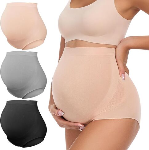 Summer Mae Maternity Underwear Soft Breathable High-Waist Pregnancy Seamless Over Bump Panties for Women in Saudi Arabia