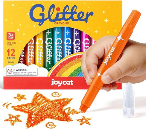 Joycat 12 Colors Glitter Twist Crayons for Kids, 3-in-1 Sparkling Watercolor Gel Crayons for Multi-Surface Painting on Glass, Mirror, Rock, Washable Twist-Up Art Supplies, Gift for Toddler, Boy & Girl in Kuwait
