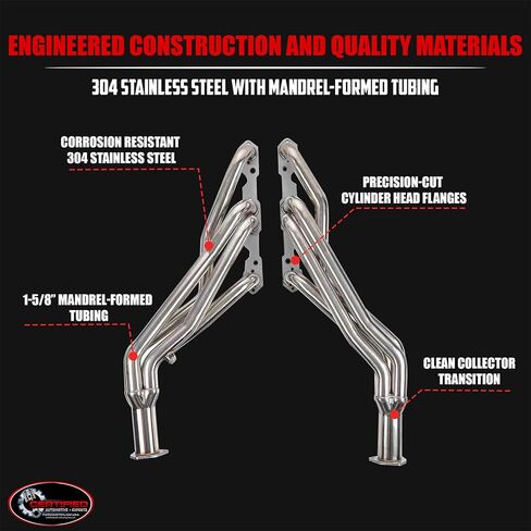 رؤوس عادم أنبوب طويل لـ 1988-1998 OBS Chevy GMC C1500 C2500 K1500 K2500 304 الفولاذ المقاوم للصدأ 2WD 4WD 4X4 5.0L 5.7L 305 350 سيلفرادو سييرا 1-5/8 بوصة الانتخابات التمهيدية 2-1/2 بوصة جامعي in Kuwait