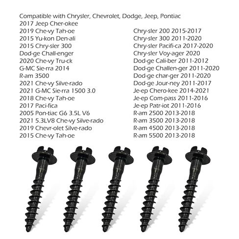 5 PCS Air Filter Housing Screw, High-srength Wear-Resistance Alloy, Adapt for Air Box, Compatible with Chrysler Chevrolet Dodge Jeep (Black) in Kuwait