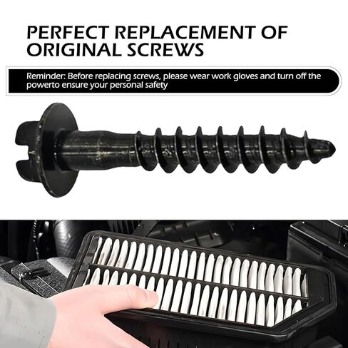 5 PCS Air Filter Housing Screw, High-srength Wear-Resistance Alloy, Adapt for Air Box, Compatible with Chrysler Chevrolet Dodge Jeep (Black) in Kuwait