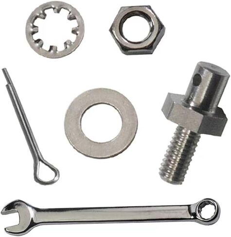 Stainless steel Throttle Cable Adapter Stud Kit #8009 Compatible with 1977-later Chevrolet,10-32 x 3/8 Thread (Includes Stud, Nut, Washers, Split Pins and Wrench) in Kuwait