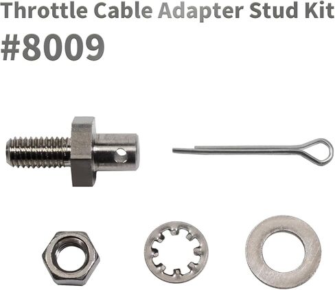 Stainless steel Throttle Cable Adapter Stud Kit #8009 Compatible with 1977-later Chevrolet,10-32 x 3/8 Thread (Includes Stud, Nut, Washers, Split Pins and Wrench) in Kuwait