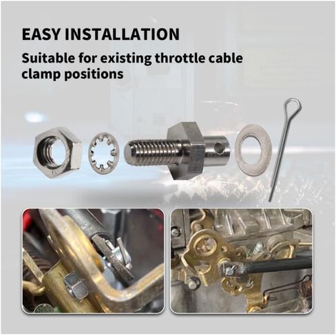 Stainless steel Throttle Cable Adapter Stud Kit #8009 Compatible with 1977-later Chevrolet,10-32 x 3/8 Thread (Includes Stud, Nut, Washers, Split Pins and Wrench) in Kuwait