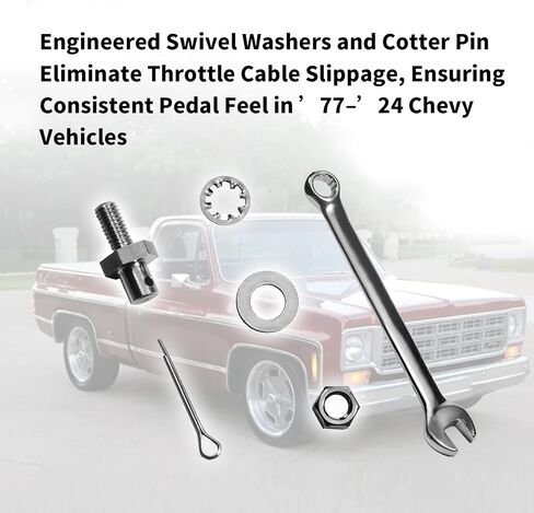 Stainless steel Throttle Cable Adapter Stud Kit #8009 Compatible with 1977-later Chevrolet,10-32 x 3/8 Thread (Includes Stud, Nut, Washers, Split Pins and Wrench) in Kuwait