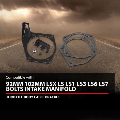دعامة كابل جسم الخانق تناسب 92 مم 102 مم LSX LS LS1 LS3 LS6 LS7 4-Bolts Drive-By-Cable جسم الخانق لا يناسب المآخذ الأكبر 105 مم باللون الأسود in Kuwait