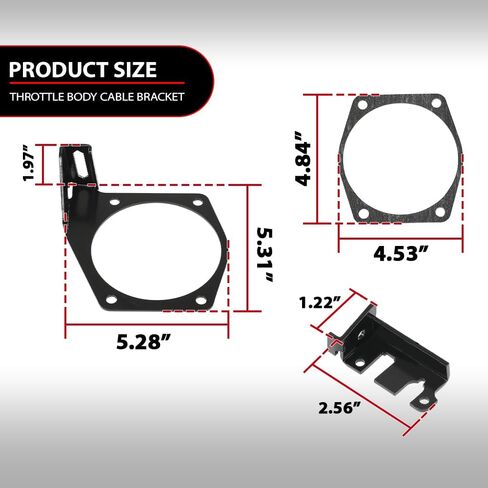 دعامة كابل جسم الخانق تناسب 92 مم 102 مم LSX LS LS1 LS3 LS6 LS7 4-Bolts Drive-By-Cable جسم الخانق لا يناسب المآخذ الأكبر 105 مم باللون الأسود in Kuwait