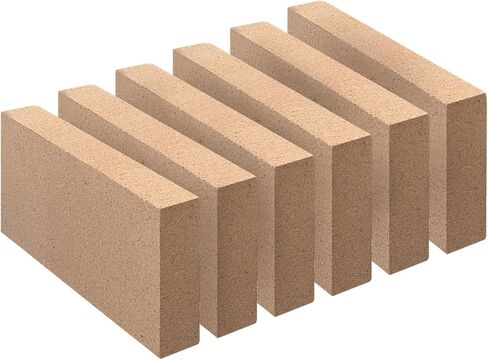 طوب النار، طوب ناري للموقد الخشبي، مقاس 9 بوصة × 4-1/2 بوصة × 1-1/4 بوصة، عبوتان، طوب نار عازل، 1.25 بوصة استبدال الطوب الناري السميك لمواقد الخشب، المواقد، حفرة النار، الفرن، فرن البيتزا in Kuwait