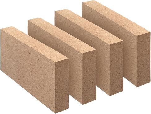طوب النار، طوب ناري للموقد الخشبي، مقاس 9 بوصة × 4-1/2 بوصة × 1-1/4 بوصة، عبوتان، طوب نار عازل، 1.25 بوصة استبدال الطوب الناري السميك لمواقد الخشب، المواقد، حفرة النار، الفرن، فرن البيتزا in Kuwait