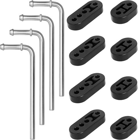 4 Pieces Exhaust Hanger Rods Stainless Steel 90° bend 7.5 inch Long with Rubber Insulators (4x 2-Hole & 4x 4-Hole), Universal Weld-On Muffler Mount for Car Truck SUV Muffler Replacement in Kuwait