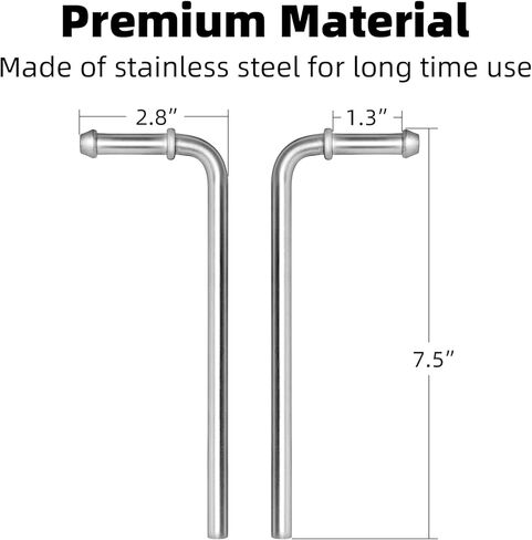 4 Pieces Exhaust Hanger Rods Stainless Steel 90° bend 7.5 inch Long with Rubber Insulators (4x 2-Hole & 4x 4-Hole), Universal Weld-On Muffler Mount for Car Truck SUV Muffler Replacement in Kuwait