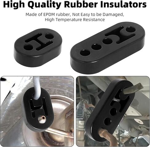 4 Pieces Exhaust Hanger Rods Stainless Steel 90° bend 7.5 inch Long with Rubber Insulators (4x 2-Hole & 4x 4-Hole), Universal Weld-On Muffler Mount for Car Truck SUV Muffler Replacement in Kuwait