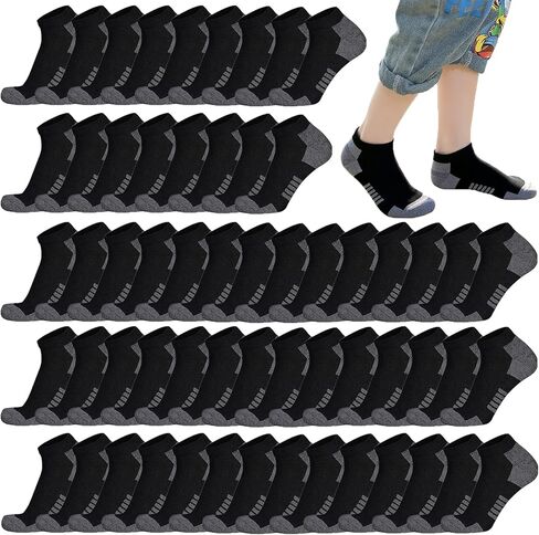 30 Pairs Boys Socks Low Cut Ankle Socks Crew Socks Athletic Socks for Kids Breathable Cushion Sole Socks for Running Hiking in Saudi Arabia